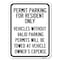 Signmission Parking Permit Permit Parking for Residents Only Vehicles Without Valid Parking Permi, A-1824-23399 A-1824-23399 - alternate 1